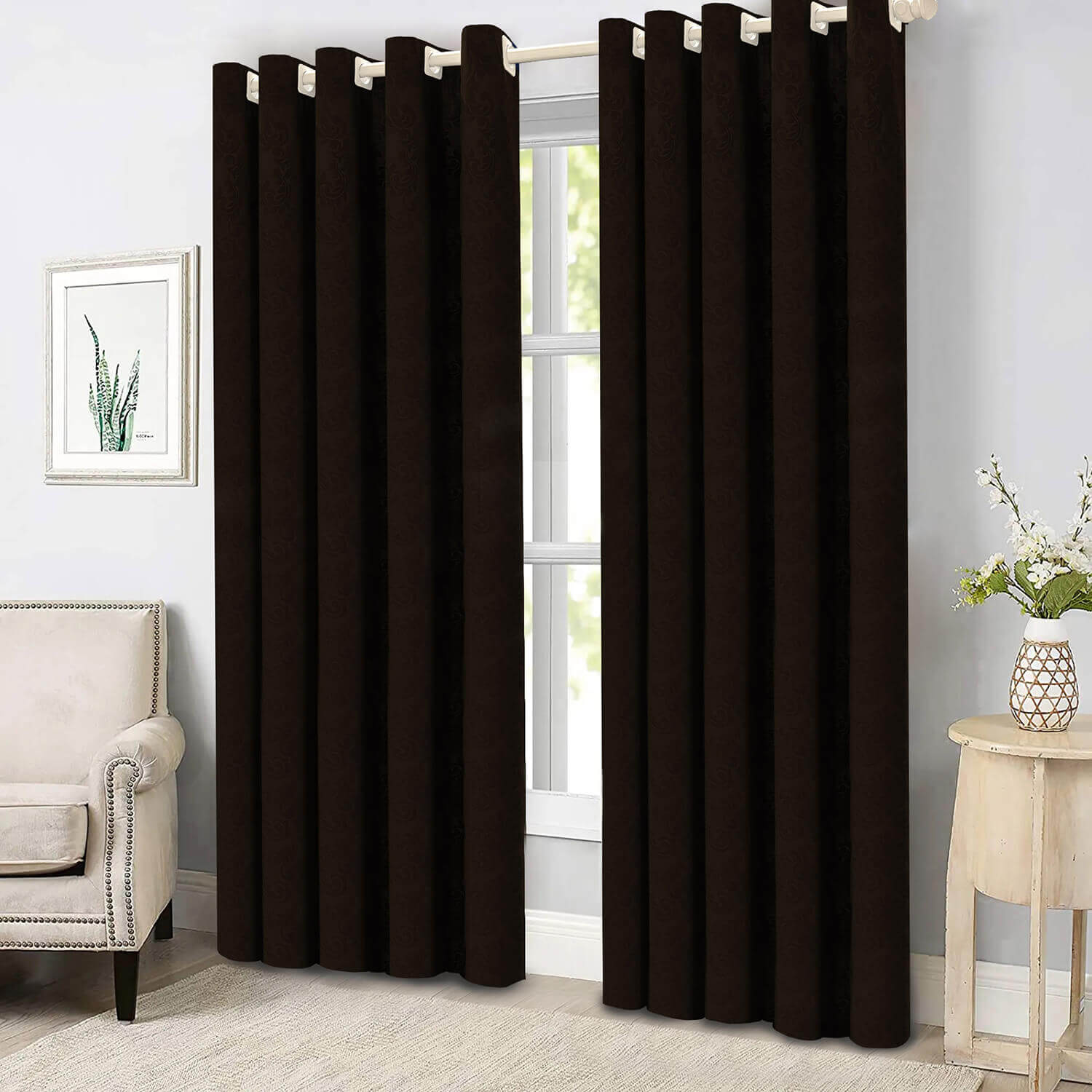 Cortina jacquard Veneza em tecido para sala e quarto