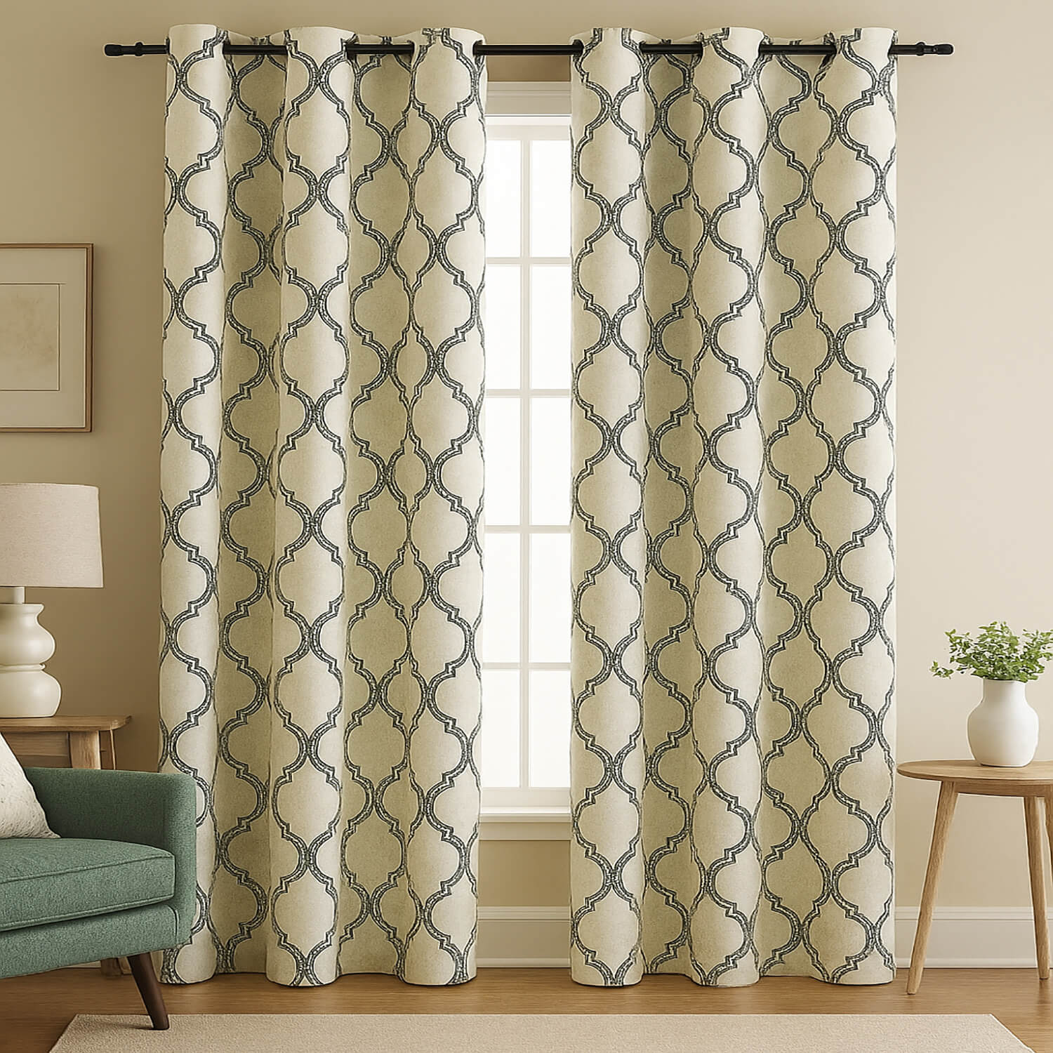 Cortina rústica texturizada para sala e quarto