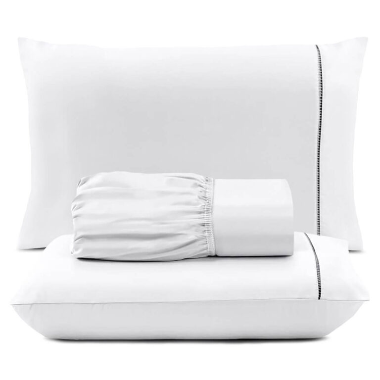 Jogo de Lençol Casal 3 Peças Malha 160g 100% Algodão Branco