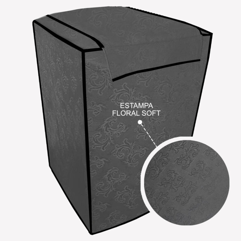 Capa Máquina de Lavar Impermeável com Zíper Capa Protetora Cinza